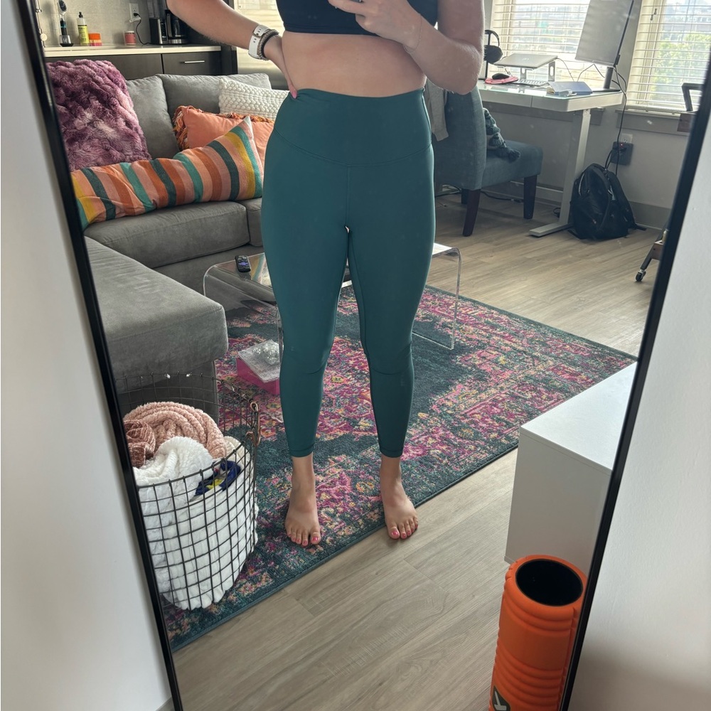 Dark Green / Teal Lululemon Wunder Train Leggings
